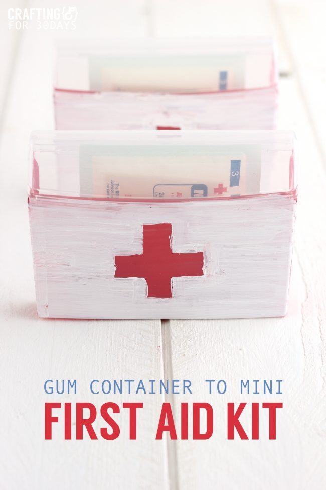 Gum container turned First Aid Kit from CraftingE 