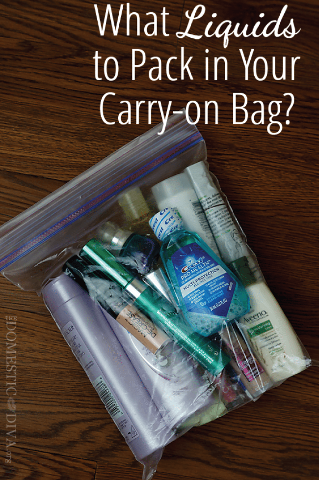 What liquids to pack in your carry on bag