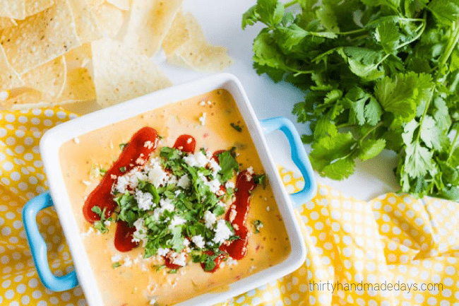 Copycat Torchy's Queso dip - the most incredible dip I've ever had. from www.thirtyhandmadedays.com