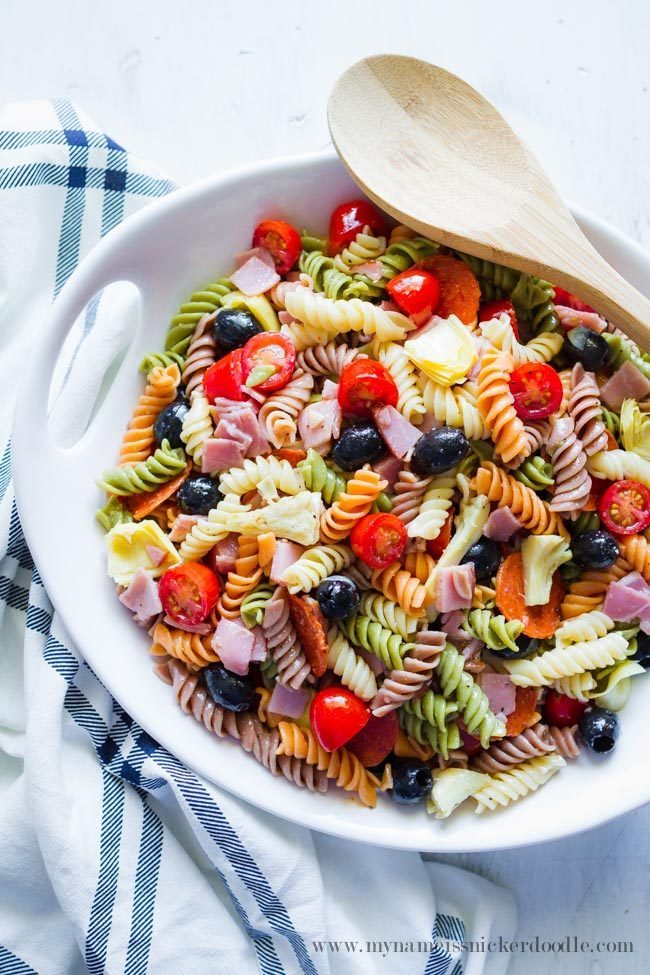 Amazing Artichoke Pasta Salad from My Name is Snickerdoodle via www.thirtyhandmadedays.com