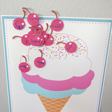 Pin the Cherry on the Ice Cream Cone Birthday Idea