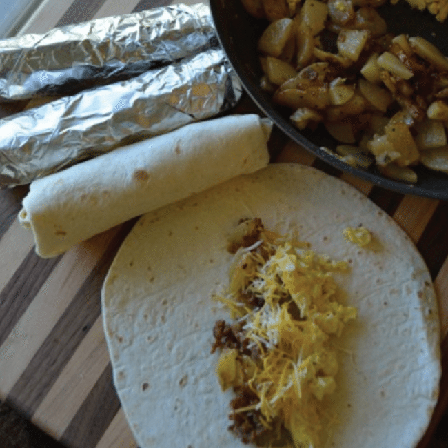 Camping Breakfast Burritos from A Thrifty Mom 