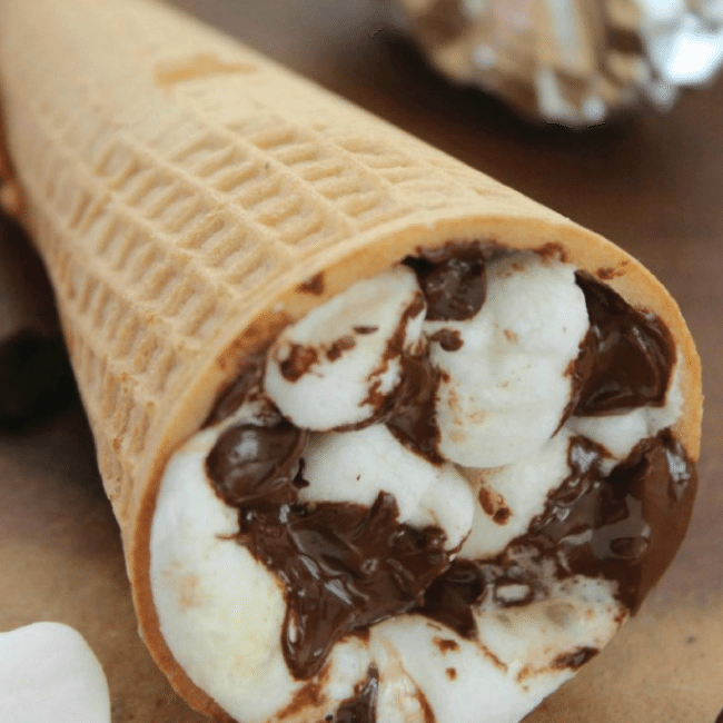 S'mores Campfire Cones from Frugal Coupon LIving