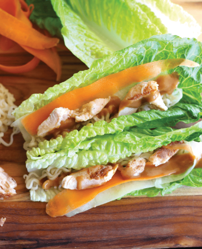 Thai Lettuce Chicken Wraps