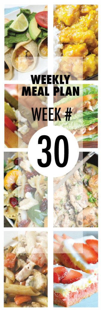 Weekly Meal Plan #30 from some of your favorite bloggers
