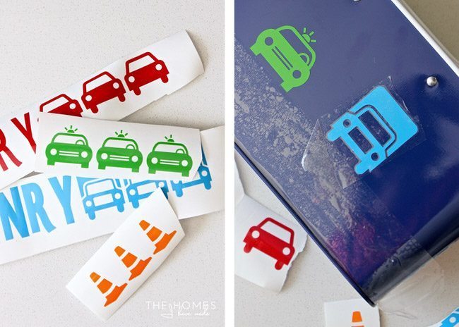 Personalize a plain utensil caddie with travel-themed stickers!