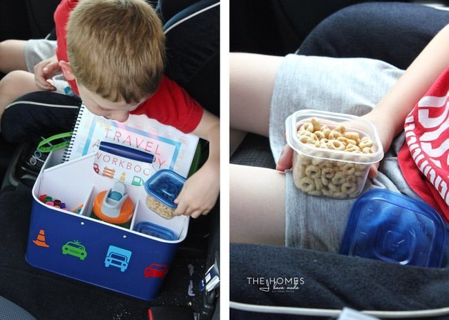 Keep the kids entertained on your next car trip with this easy, creative AND functional Car Caddie! Be sure to fill it up with all the treats and toys your kids love!