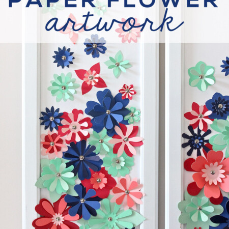 With a stack of colorful cardstock (and a scissors or e-cutter!) you can make inexpensive, easy, and eye-popping flower artwork for anywhere in your home!