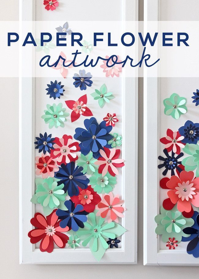 With a stack of colorful cardstock (and a scissors or e-cutter!) you can make inexpensive, easy, and eye-popping flower artwork for anywhere in your home!