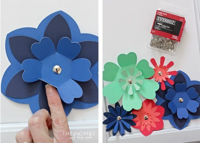 With a stack of colorful cardstock (and a scissors or e-cutter!) you can make inexpensive, easy, and eye-popping flower artwork for anywhere in your home!