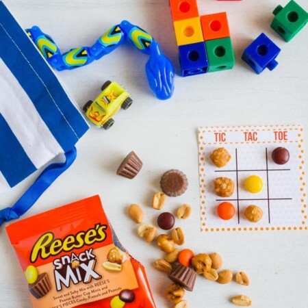 Fun tic tac toe game using Reese's Snack Mix from My Name is Snickerdoodle