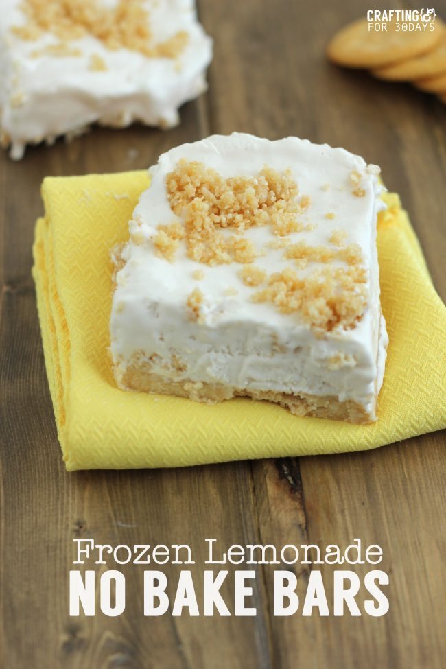 Frozen Lemonade No Bake Bars from CraftingE via www.thirtyhandmadedays.com