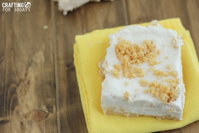 Frozen Lemonade No Bake Bars by CraftingE via www.thirtyhandmadedays.com