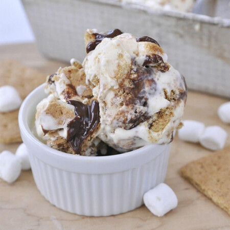 S'mores No Churn Ice Cream - easy to make frozen dessert.