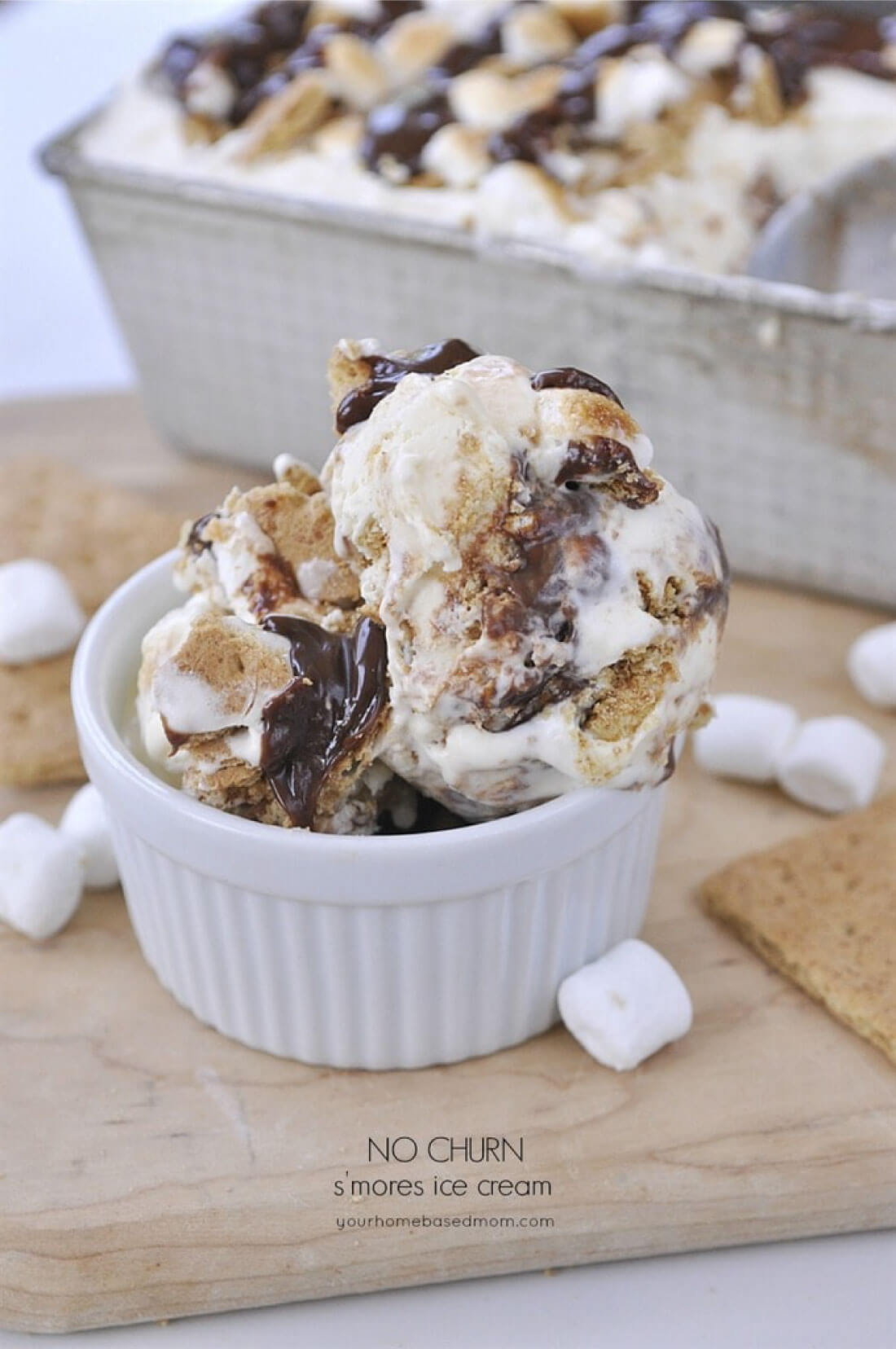 S'mores No Churn Ice Cream - easy to make frozen dessert.