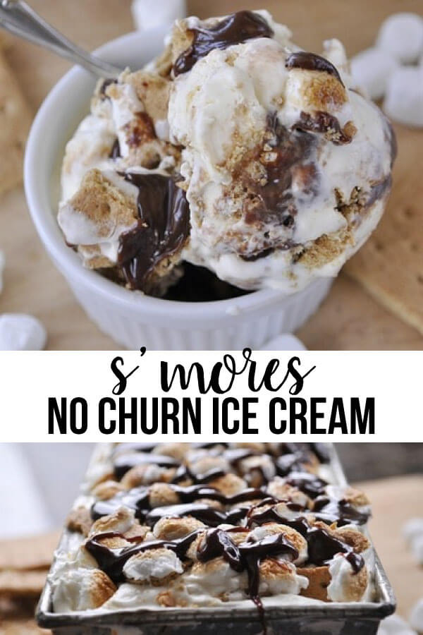 S'mores No Churn Ice Cream - easy to make frozen dessert. via www.thirtyhandmadedays.com