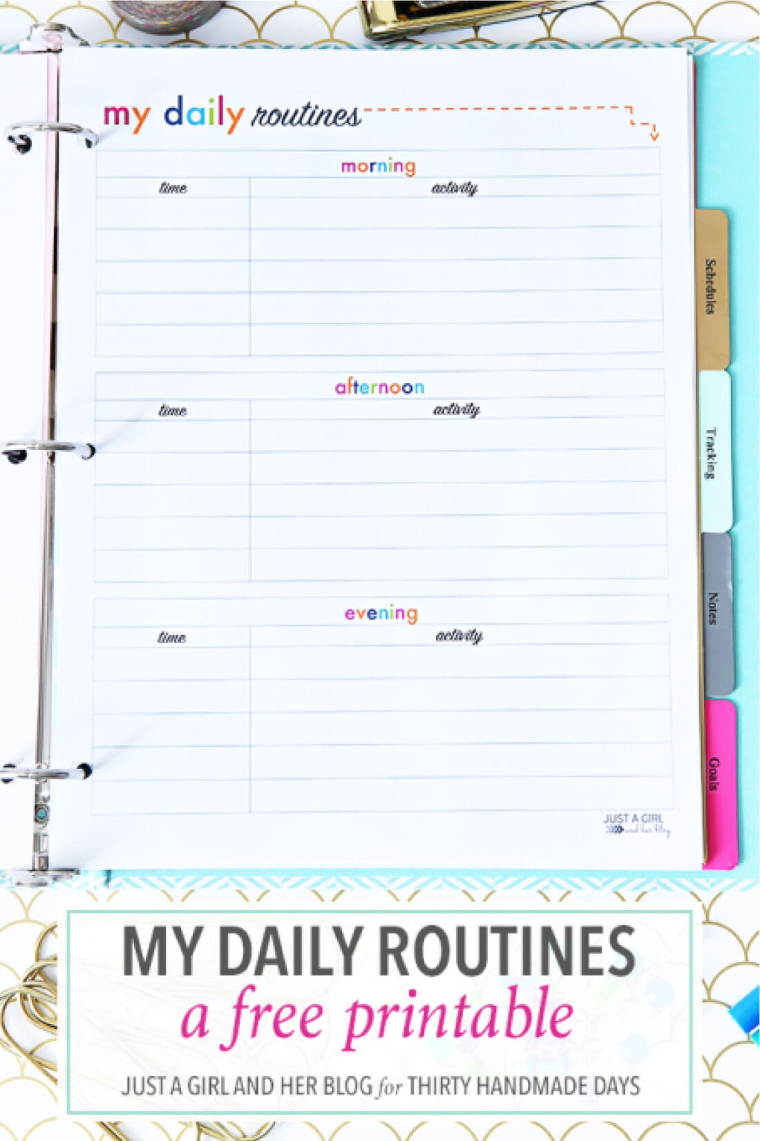 Love this printable for establishing a daily routine! It’s easy to create a morning, afternoon and evening schedule so that the whole family is on the same page! 