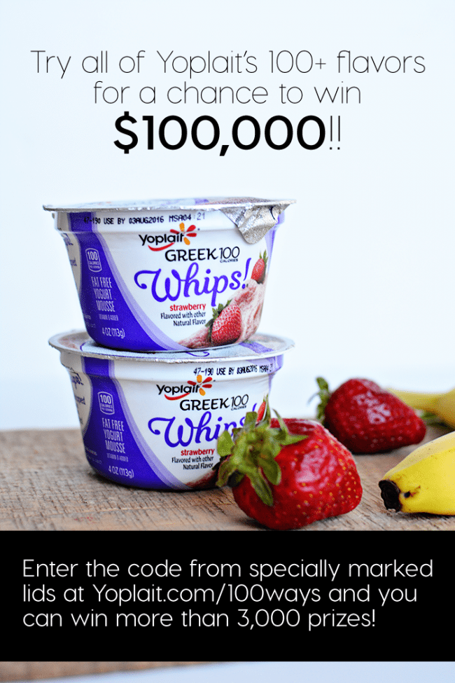 Enter to win $100,000 when you try all of Yoplait's flavors! 