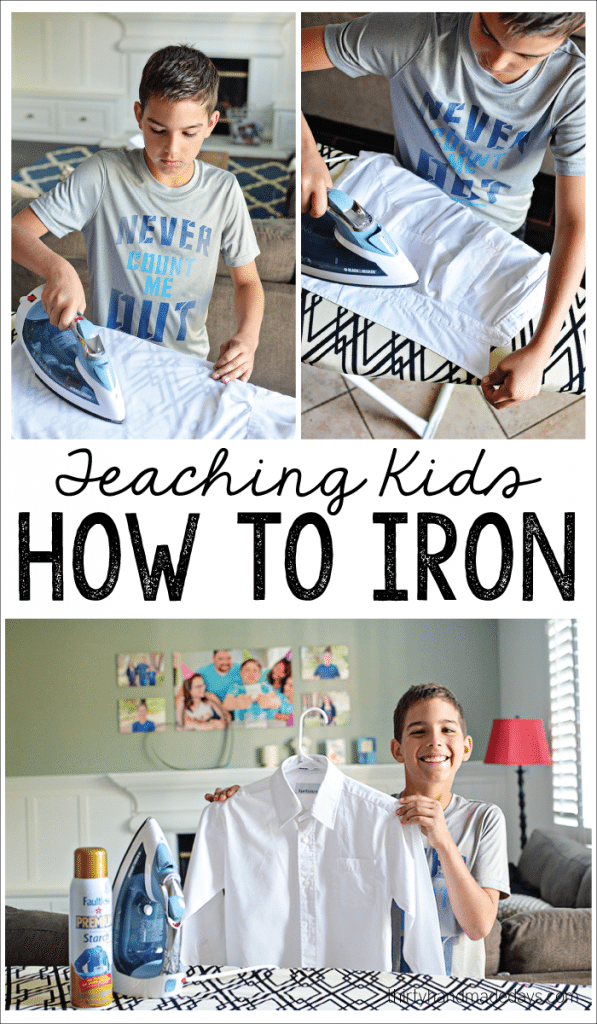 Teaching kids How to Iron - help your kids become more independent, teach them how to care for their clothes. www.thrityhandmadedays.com