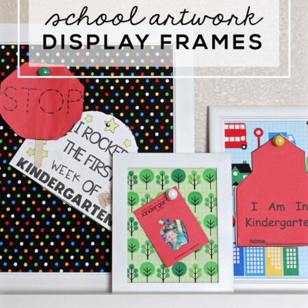 Use up old frames and display your kid's school artwork with these fun and simple School Artwork Display Frames!