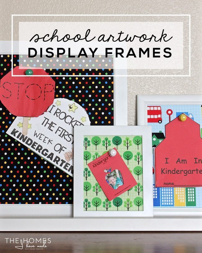 Use up old frames and display your kid's school artwork with these fun and simple School Artwork Display Frames!