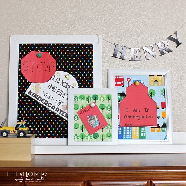 Use up old frames and display your kid's school artwork with these fun and simple School Artwork Display Frames!