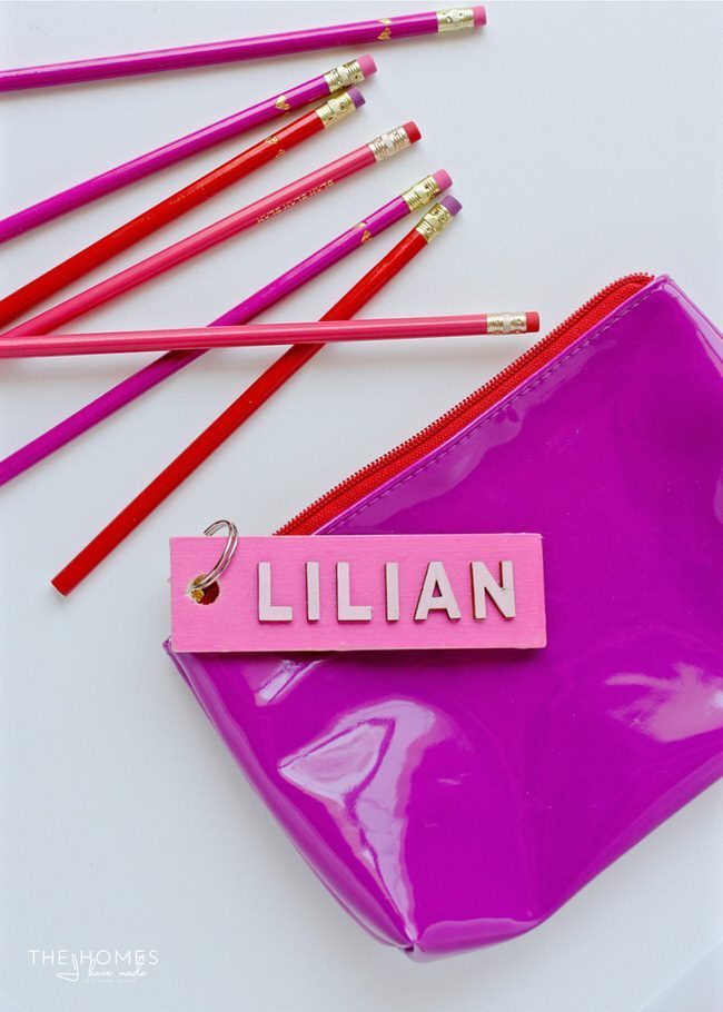 These wooden name keychains are an easy craft project and the perfect back-to-school gift for the whole class!