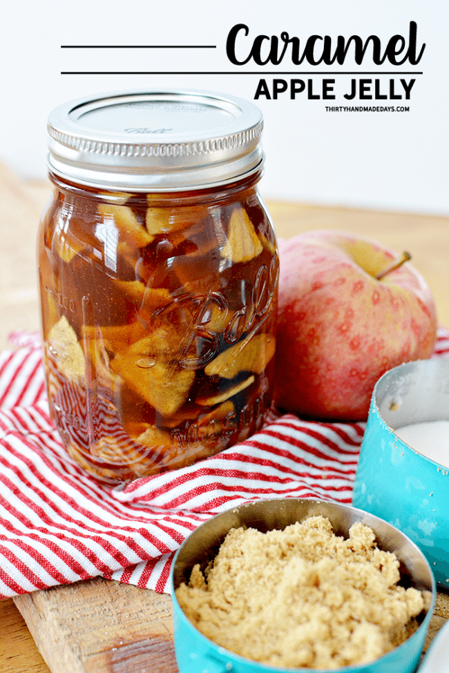 Make this amazing Caramel Apple Jelly - perfect to wrap up summer and welcome in fall. Get the recipe at thirtyhandmadedays.com