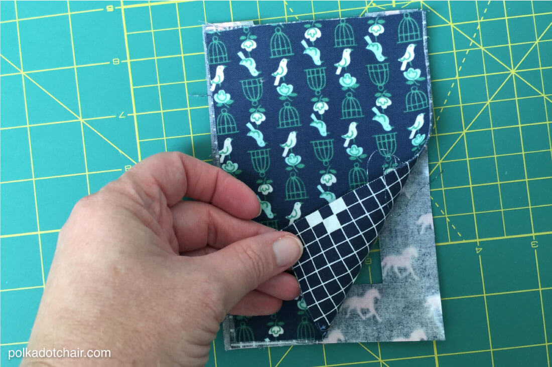 DIY Fabric Luggage Tags- so easy to make they are no sew!  Step 6.