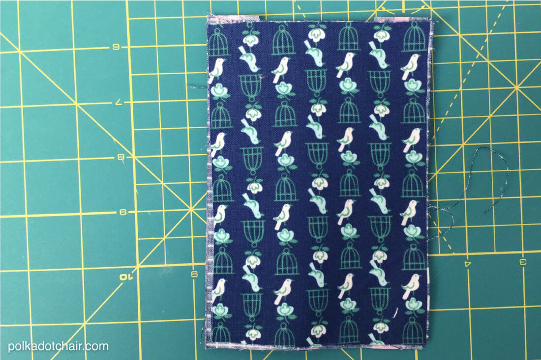 DIY Fabric Luggage Tags- so easy to make they are no sew!  Step 7.