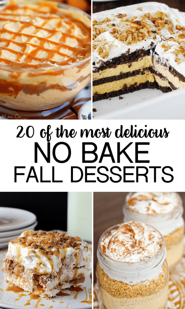 20 No Bake Fall Desserts- gathered some of the most delicious dessert recipes for this fall that will make you drool!