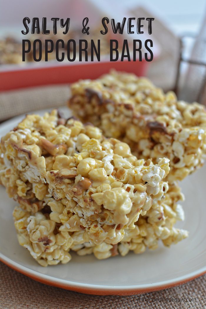 Salty Sweet Caramel Popcorn Bars