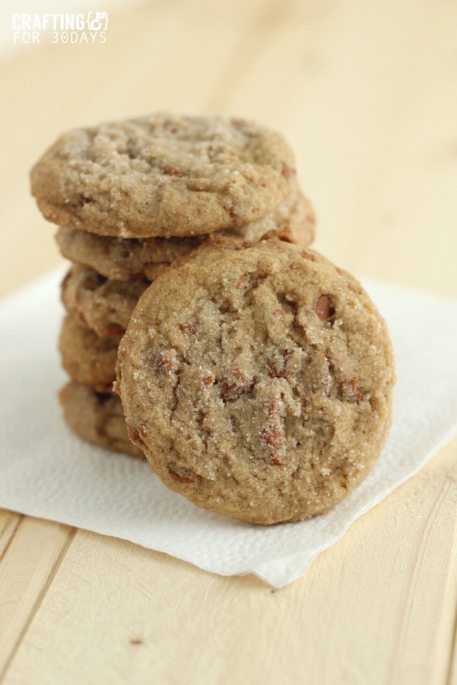 Chunky Cinnamon Snickerdoodles - a yummy twist on an old classic cookie recipe! from Crafting E via Thirty Handmade Days