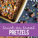 Trick or Treat Candy Pretzels - fun Halloween treats! Use up that leftover candy too.