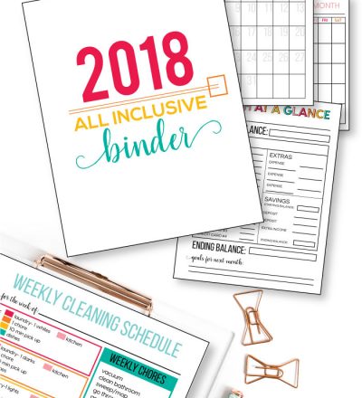 2018 All Inclusive Binder- put everything all in one spot. Get uber organized!! www.thirtyhandmadedays.com