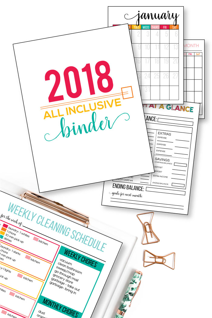 2018 All Inclusive Binder- put everything all in one spot. Get uber organized!! www.thirtyhandmadedays.com