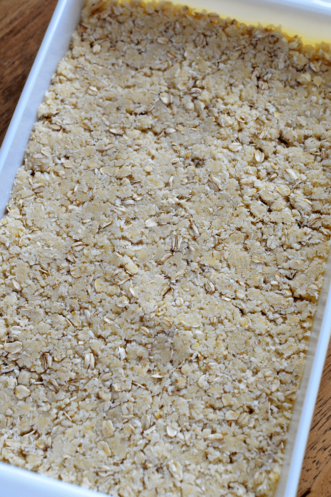 How to make fruit oat crumble bars step 2 