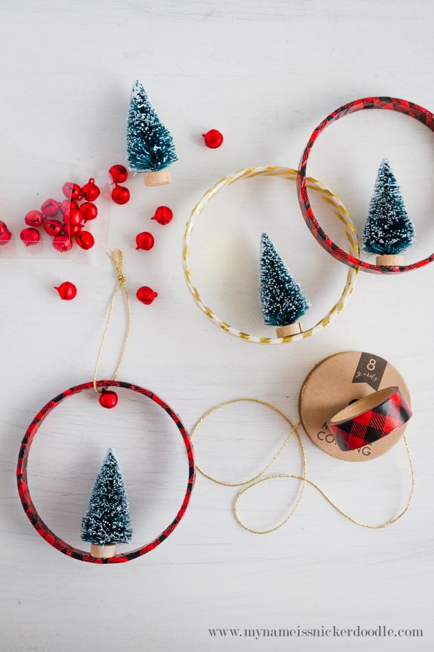 Adorable Christmas Tree Ring Ornaments are super easy and inexpensive to make! 