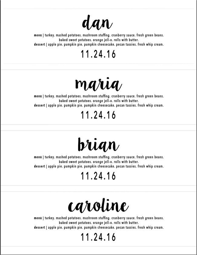 Dress up your table and help guests find their seat with these simple DIY Thanksgiving Menu Place Cards