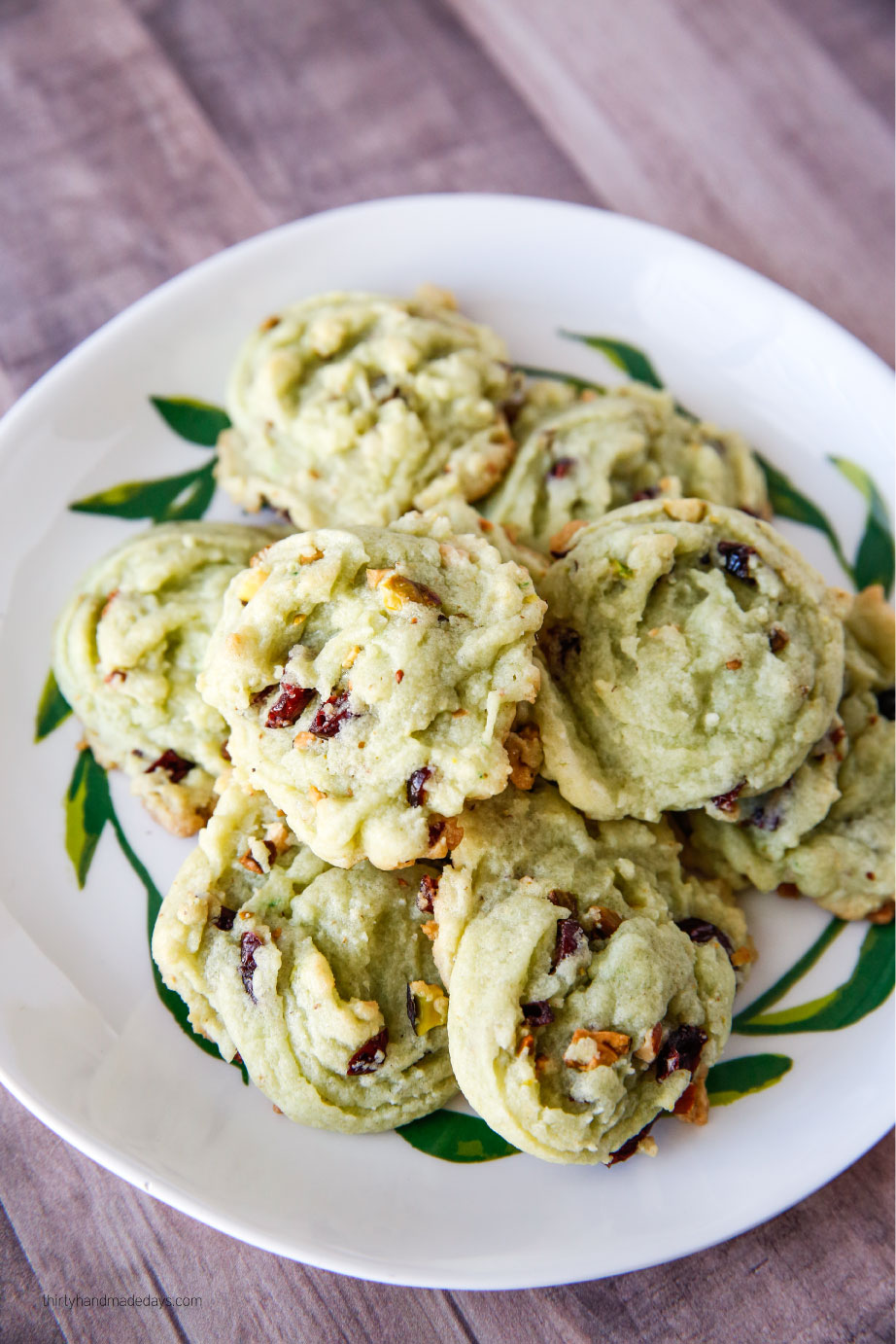 Holidays: Amazing Christmas Cookies that are super easy to make. We love these Cranberry Pistachio Cookies so much! from www.thirtyhandmadedays.com
