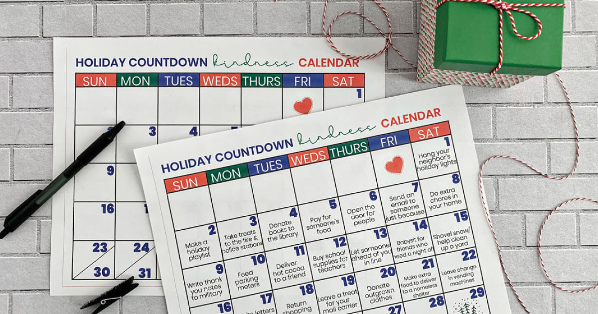 Christmas Countdown Kindness Calendar