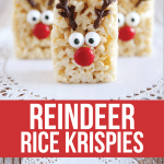 Holidays: Reindeer Rice Krispies - the cutest treat you will see all Christmas season. Make this recipe and deliver them to family and friends!