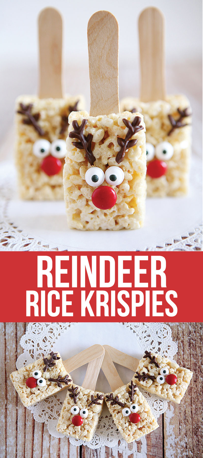 Holidays: Reindeer Rice Krispies - the cutest treat you will see all Christmas season. Make this recipe and deliver them to family and friends!