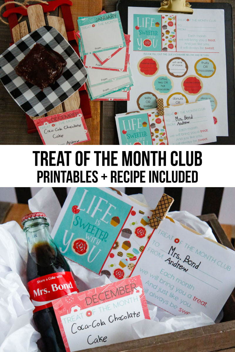 Treat of the Month Club - in partnership with Coke, a sweet gift idea to celebrate someone throughout the year. Perfect for the holidays and Christmas! via www.thirtyhandmadedays.com AD