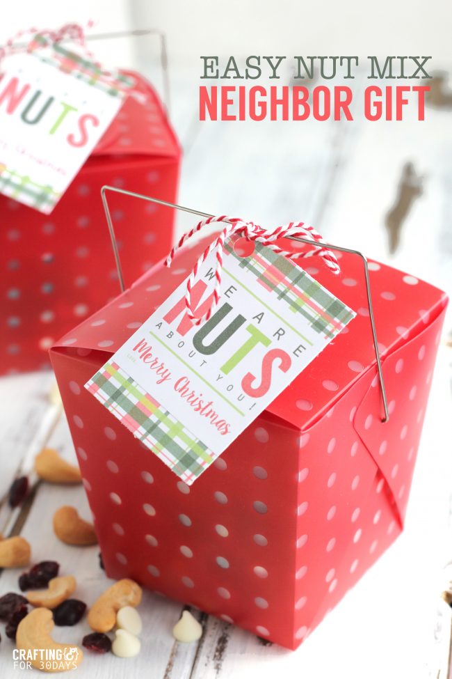 Holidays: Easy Nut Mix Neighbor Gift - make this super simple treat for Christmas an to celebrate the holidays!