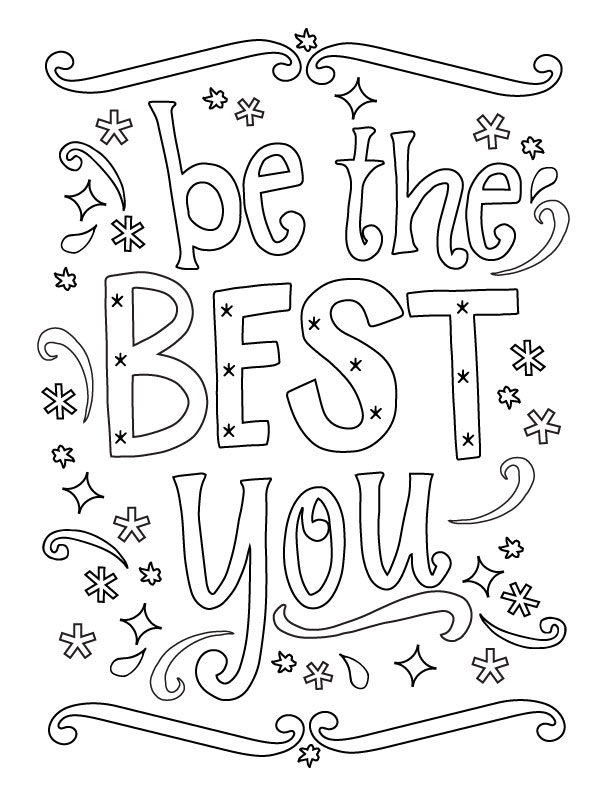 Printable New Year Coloring Page - Be the Best You! Start off the new year with a bang! www.thirtyhandmadedays.com