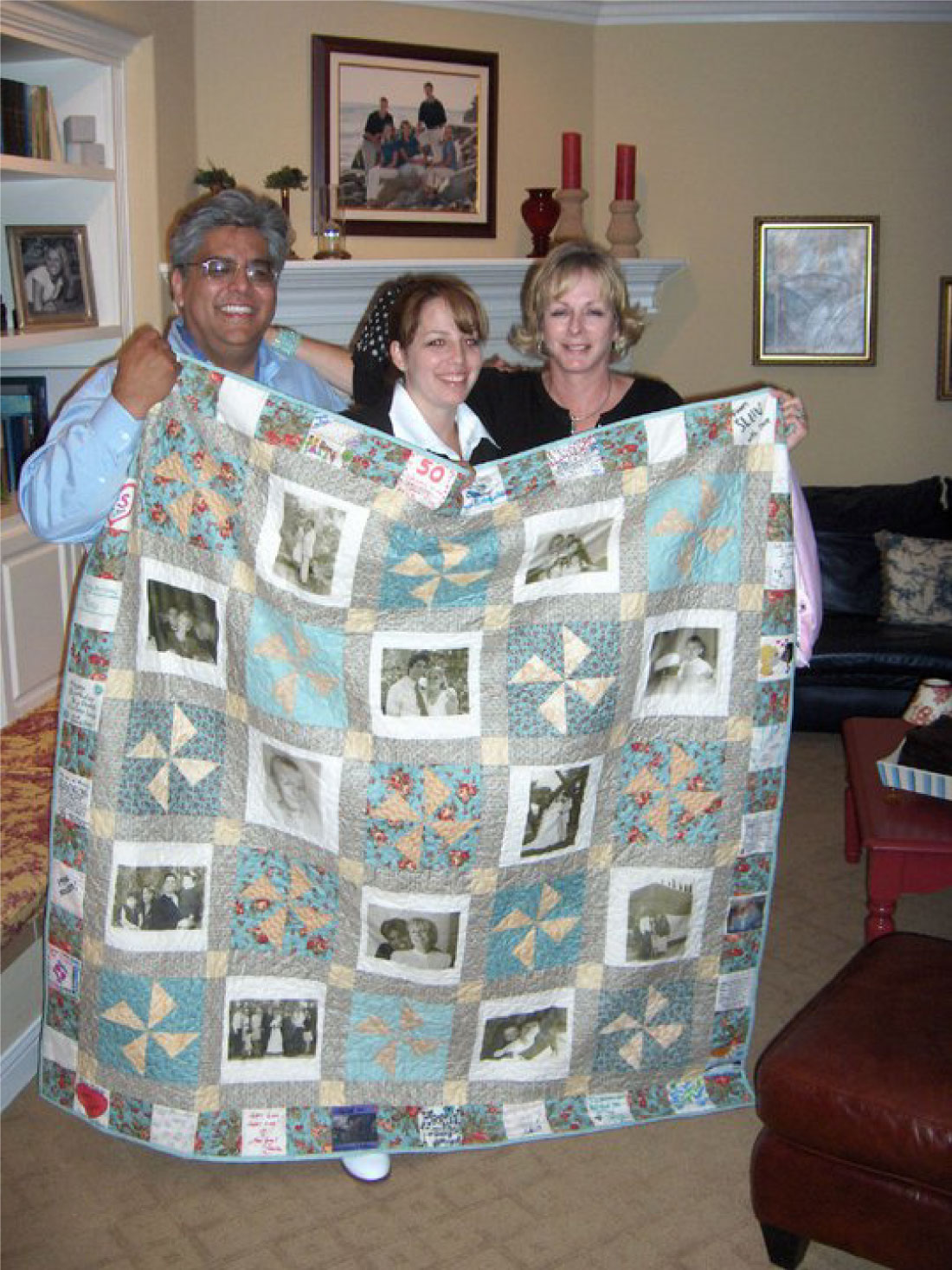 Dad, me and Mom - quilt gift