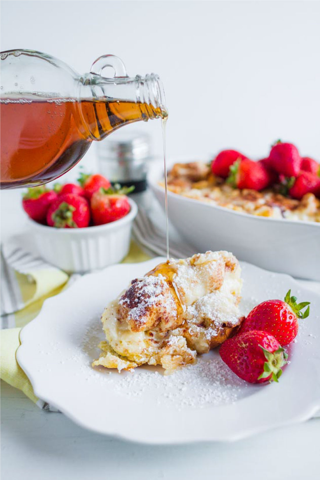 Yum! This French Toast Souffle is such a treat for breakfast in the morning. You make it ahead and then indulge the morning of. www.thirtyhandmadedays.com