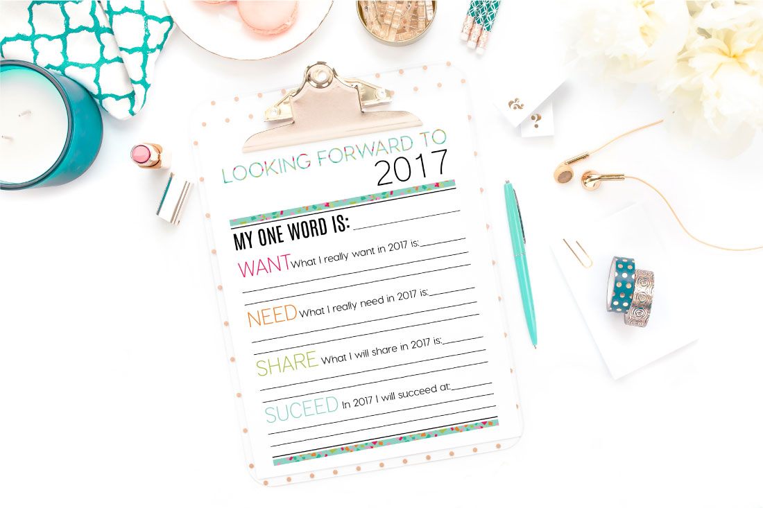 Holidays: Looking Forward to 2017 - New Year's Eve Resolutions Printable from www.thirtyhandmadedays.com