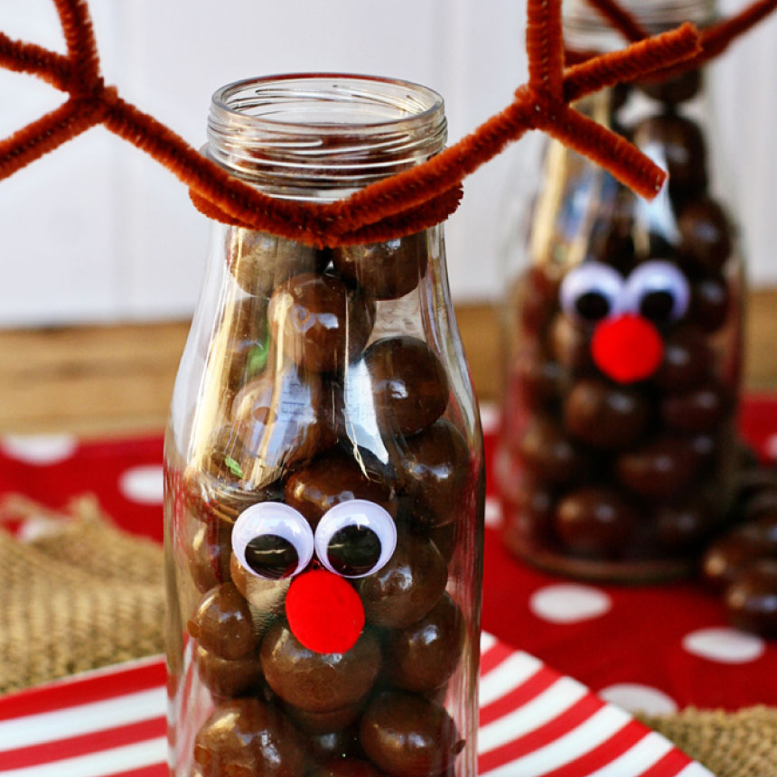 The very best Reindeer Treats - Reindeer Bottles - make some of these to use with the reindeer printable tags from www.thirtyhandmadedays.com